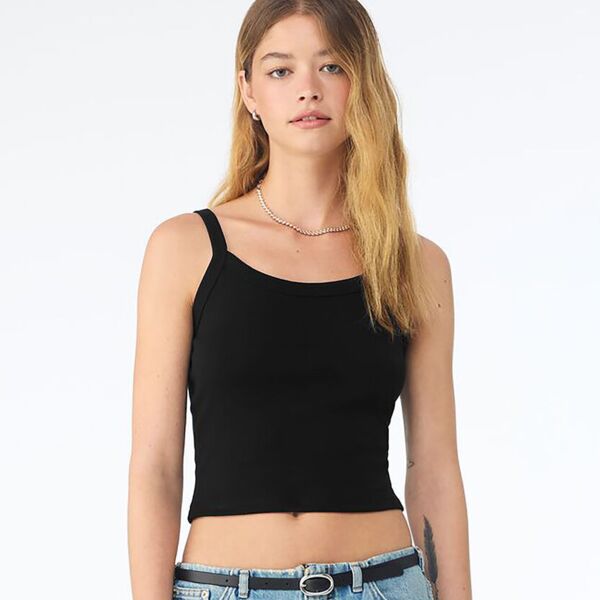 Women’s micro rib spaghetti strap tank Thumbnail