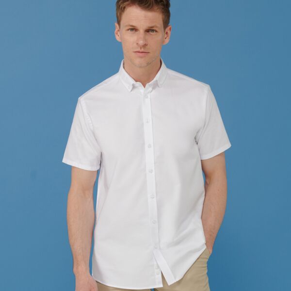 Henbury Modern Short Sleeve Regular Fit Oxford Shirt Thumbnail