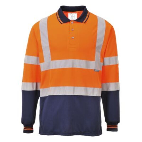 Hi-Vis Contrast Polo Shirt L/S  Thumbnail